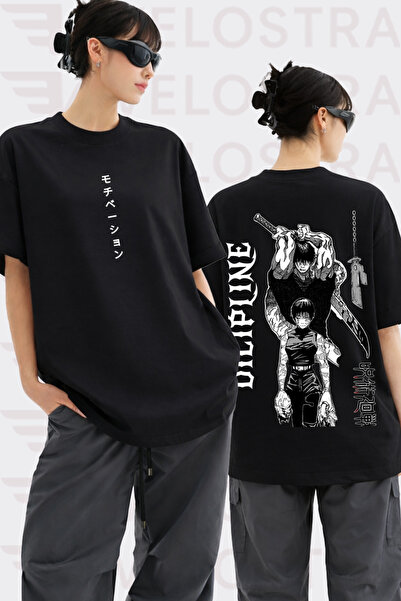 Velostra Unisex Jujutsu Kaisen Toji Maki Anime Printed Oversize Crew Neck Cot...