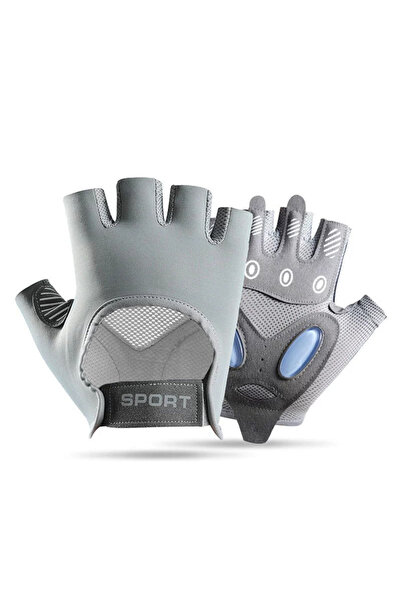 Choice4 M GRAY Bike Gloves for Fitness Cycling Half Finger Gloves Men Women A...