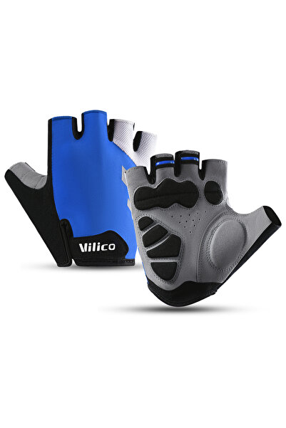 Choice3 S A0066V-BU Men Cycling Bicycle Gloves Half Finger Gym Gloves Women M...