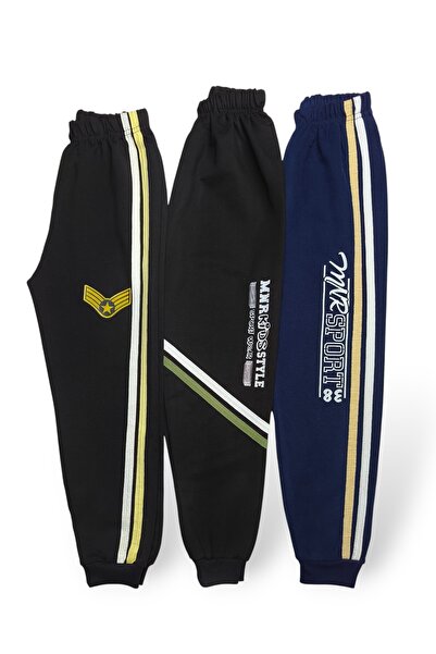 Minik Motion Children's Boys' Sweatpants with Stripes, Set of 3