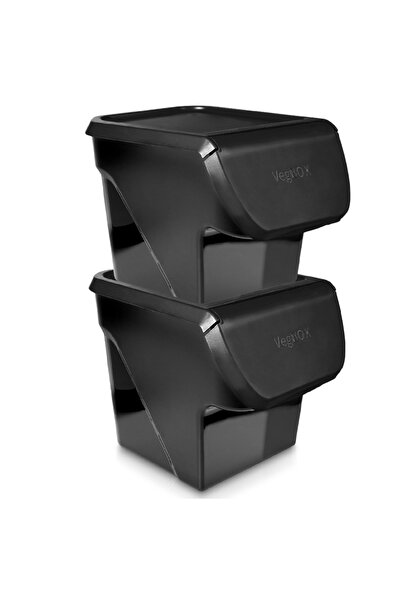 Orion Recipiente negre pentru fructe și legume, 13L, 2 bucăți