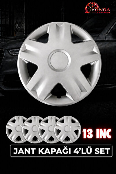 YONGA OTO AKSESUAR RENAULT 13 İnç Kırılmaz Jant Kapağı 4 Adet Gümüş + 4 Amble...