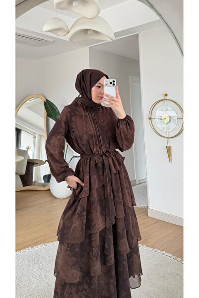 NİLNUR MODA Νέα συλλογή φορέματος Seare chiffon με επένδυση και 3 στρώσεις