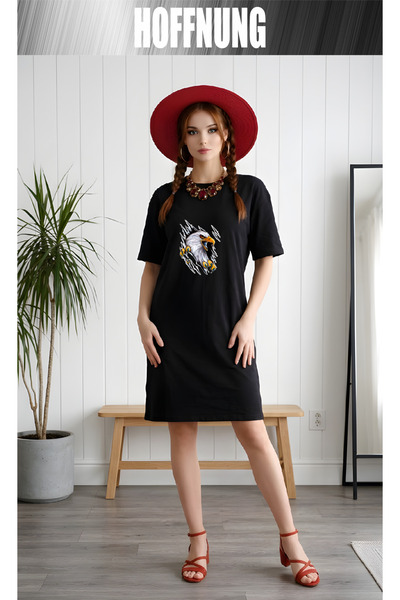 HOFFNUNG Tricou cu mânecă scurtă pentru femei, cu decolteu, rochie, cămașă de...