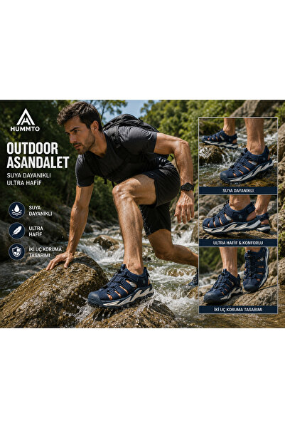 HUMTTO Men's Closed Toe Outdoor Sandals Ultra Light Sea Camping Hiking Sandal...