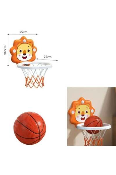 Generic Cute Lion Mini Basketball Hoop Set – Indoor Wall-Mounted Toys for Tod...