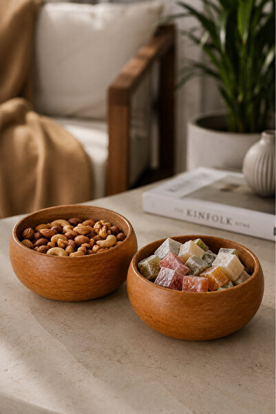 lunyahome 100% Natural Oak & Beech Wood Snack Bowl, Nut Bowl, and Turkish Del...