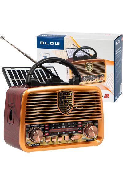 Blow RA10 Portable Analog Radio with Solar Panel, AM/FM, AUX, USB, 2.5" Speak...