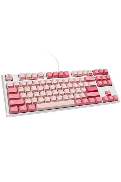 Ducky Ένα πληκτρολόγιο gaming 3 TKL, ενσύρματο USB, Cherry MX Blue, Ροζ/Λευκό