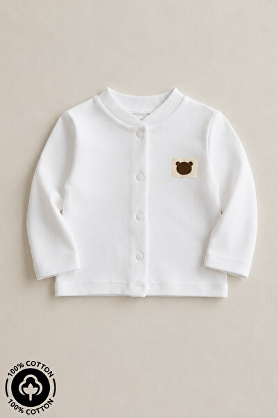 Miniel Unisex Bebek Ayıcık Arma Detaylı %100 Pamuklu 3-12 Ay Mevsimlik Penye ...