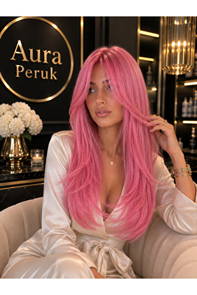 aura peruk Farklılığın Efsane Rengi Pembe Mat Yapıda Olan Vip Peruk Modeli