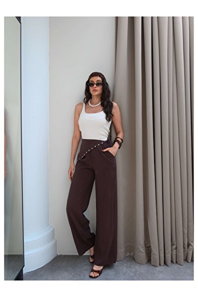 ESRAHELVACI Zımba Fularlı Dökümlü Pantolon