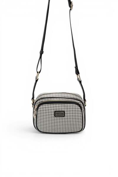 Silver Polo Black - Black Houndstooth Plaid Women's Crossbody Bag Sp1111