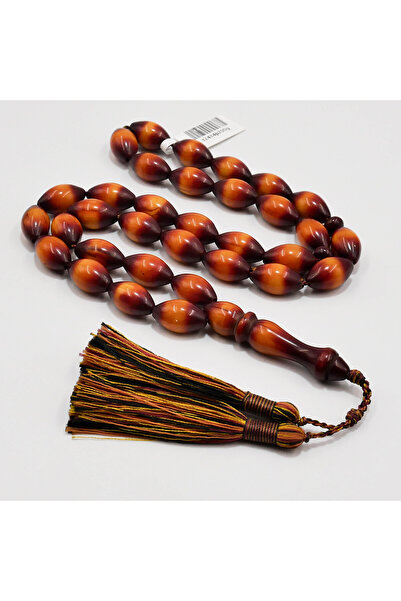 genernic Antique Aleppo Baga Rosary 33 Beads 16.5mm Gradient Brown-Orange Pra...