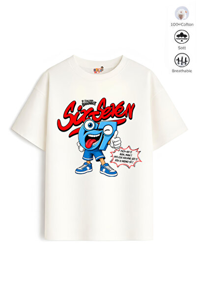 Belya Kids Wear Μπλουζάκι για αγόρια Oversize Σχέδιο Belya Kids Six Seven 63