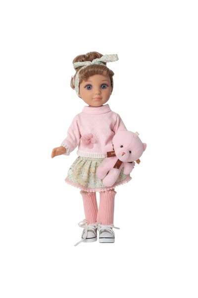 Avaleea Papusa Bianca Cu Ursulet 35 cm, Papusa Fashion Cu Accesorii Si Tinuta...
