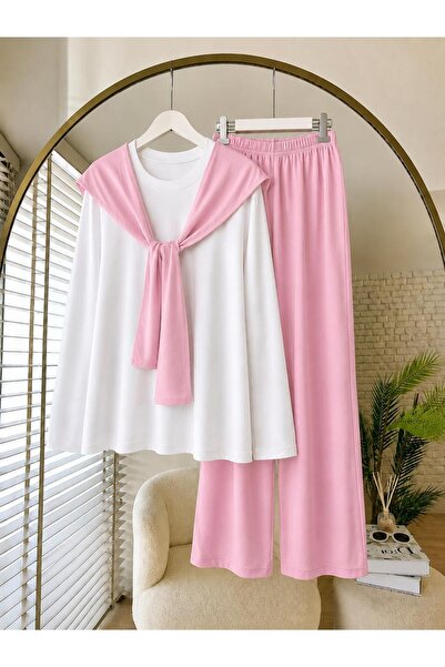 MODA VEDAT Ženski set pantalona sa šalom -0575
