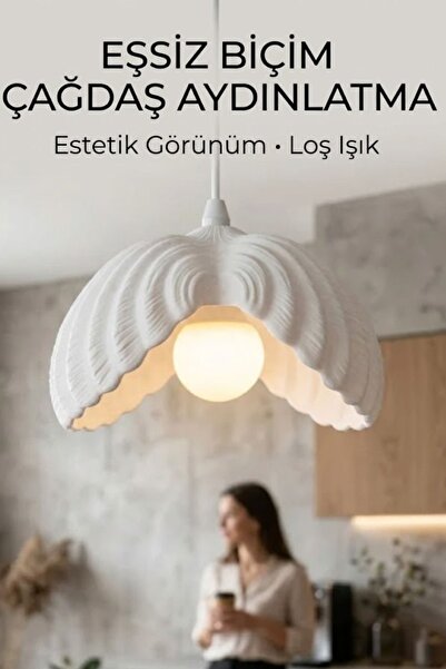 Oxyteez Organik Salon Plastik Ledli Sarkıt Avize Dekoratif Tavan Aydınlatması...