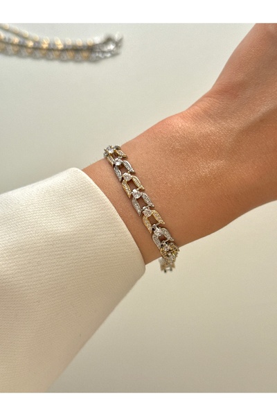 YOUES JEWELRY MİX LÜX SERİ Gold Gümüş Renk Bileklik Renk Atmaz Kuyumcu Model ...