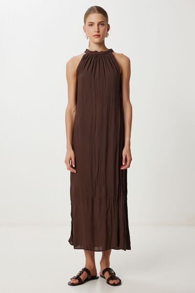 Hiccup ISTANBUL Rochie midi texturată cu guler tip halter