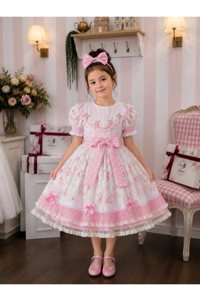 sunshine boutique15 فستان روزيتا + تنوره جيبون منفصله - 2 سنه الطول 48 سم