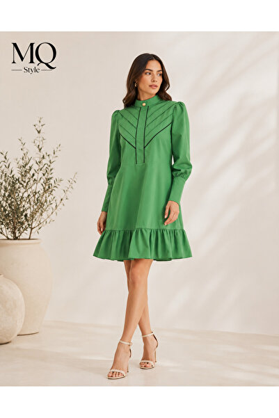 MQ Women's Dress with Hem Details, Pleated Skirt, and Hidden Zipper from the ...