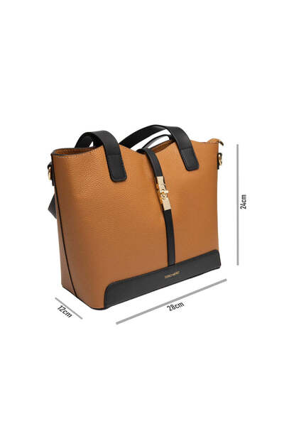 TORO NERO Geantă de damă din piele negru-maro Sorina