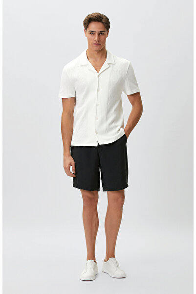 Network Siyah Slim Fit Modal Şort