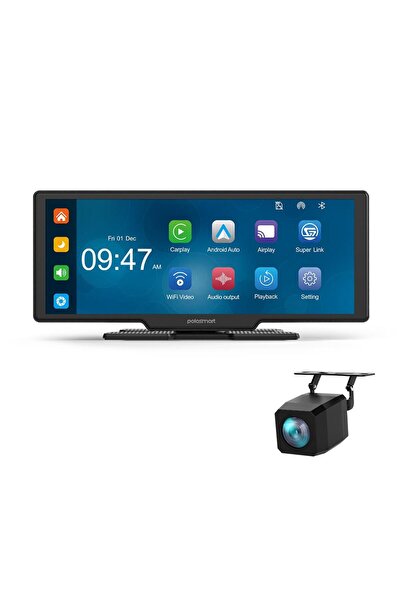 Polosmart PSM700 Araç İçi Akıllı Ekran Ön ve Arka Kameralı Kablosuz Carplay v...