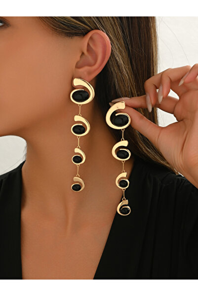 Take Two By Styli Geometric Snail-Inlaid Oval Dangle Earrings