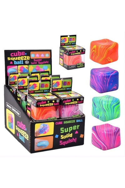 Online NeeDoh Nice Cube Squishy Stres Küpü - Gökkuşağı Renkleri - Yumuşak Sık...