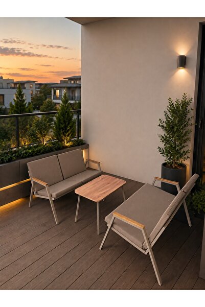 Dekoroom's VİENTO 2-2 BAHÇE BALKON MOBİLYASI, SEHPALI, CAPİ İSKELET KUMAŞ REN...