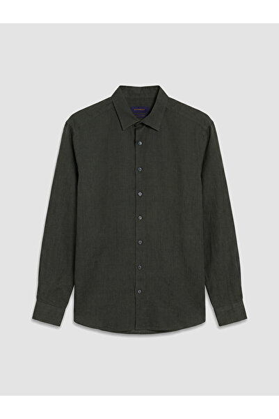 LC Waikiki Rmz Gi̇yi̇m Farkiyla Standard Fit 100% Linen Men's Shirt