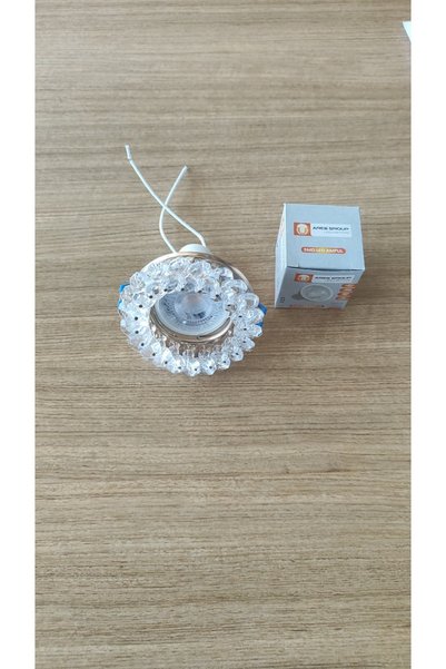 Cata Kristal Cam Yuvarlak Spot Armatür Seti - LED Ampul ve GU10 Duy Dahil