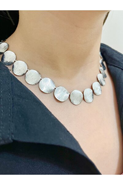 Veralys Atelier BOHEM DİSK BÜYÜK PULLU ÇELİK KOLYE