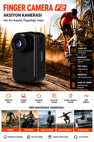 Spech Power F2 Mini Kamera Aksiyon Kamerası Motorsiklet Kamerası Dış Mekan Vl...