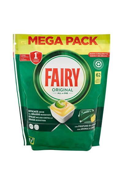 Fairy Detergent pentru mașina de spălat vase Original cu lămâie, 62 capsule, ...