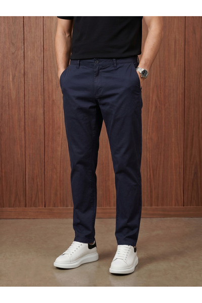 LUMAST Pantaloni chino de bază, croială slim, din in