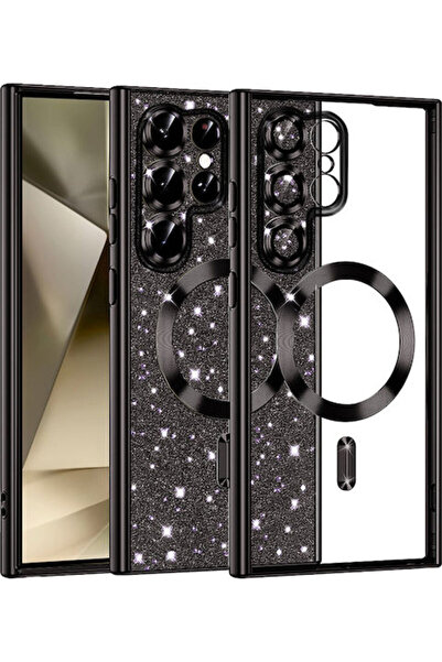 Techsuit Πολυτελές Γκλίτερ Magsafe Samsung Galaxy S22 Ultra Μαύρο