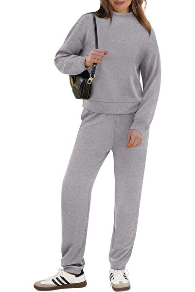 OEM Set Damski Premium Din Trening Bluza Tip Golf Pantaloni Jogging Gri XL