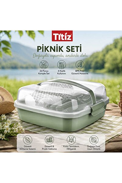 Titiz Piknik Seti 6 Kişilik Kamp ve Bahçe Seti – 32 Parça