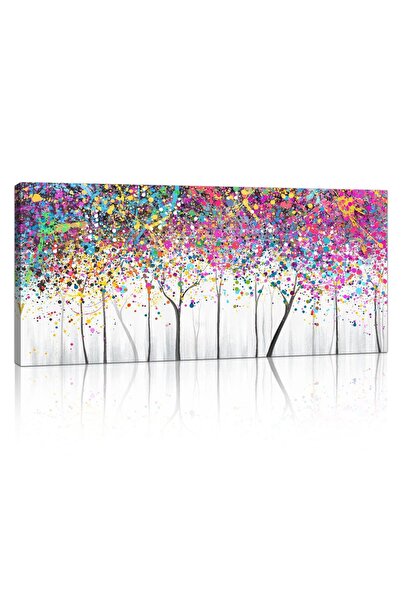 OEM Tablou pe pânză abstract mare Culori vopsele Copac 120 x 50 cm