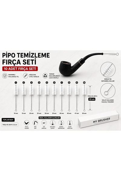 my brusher PİPO TEMİZLEME FIRÇASI 10 LU SET SİLİKON KIL