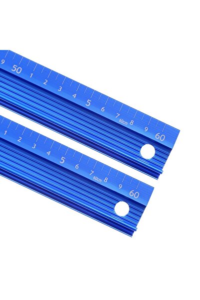 OEM Rigla Metalică pentru Birou și Școală cu Mâner, din Aluminiu, 60 cm, Set ...