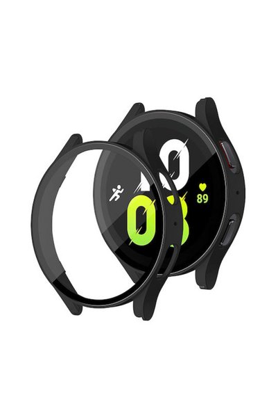 Techsuit Πλαστική θήκη με γυαλί σε μαύρο χρώμα για Samsung Galaxy Watch4, Gal...