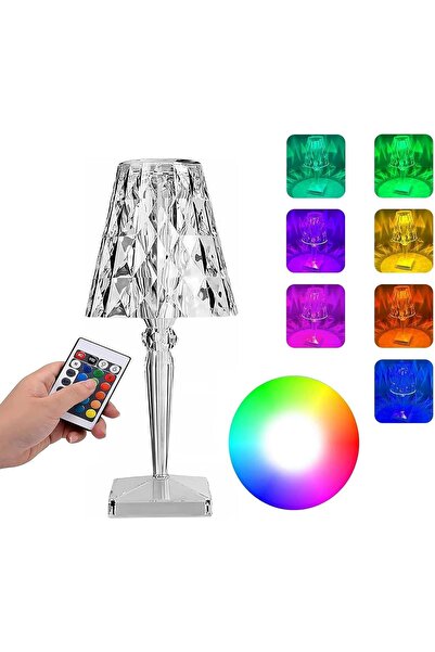 OEM Lampă de masă din cristal Alb LED Multe culori RGB Pilot Touch USB-C