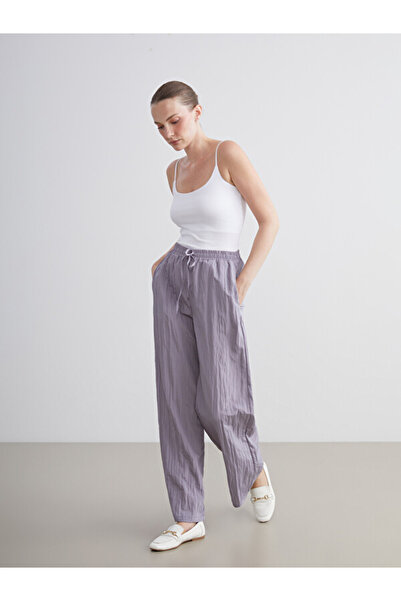 LC Waikiki Textured Wide-Leg Women's Pants with Waist Cord by Uzg Store for S...