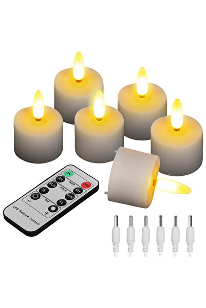 OEM Lumânări LED fără flacără cu pilot Timer Alb 4x5,5 cm Set 6 buc