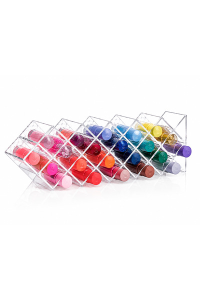 Aşkana 18 Compartment Clear Makeup Organizer – Lipstick Nail Polish Pen Brush...