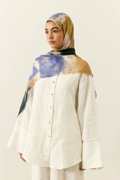 Modakaşmir Marble Pattern Tencel Flow Shawl